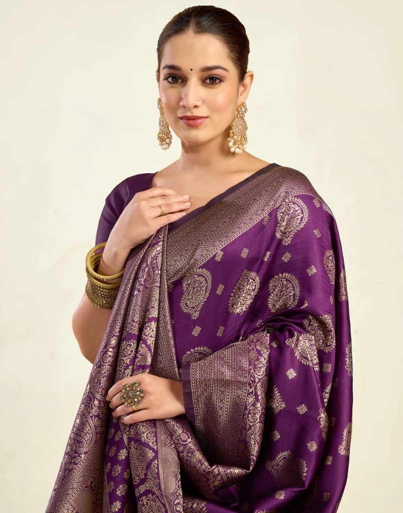 AXONIT Women's Silk Blend Banarasi Jacquard