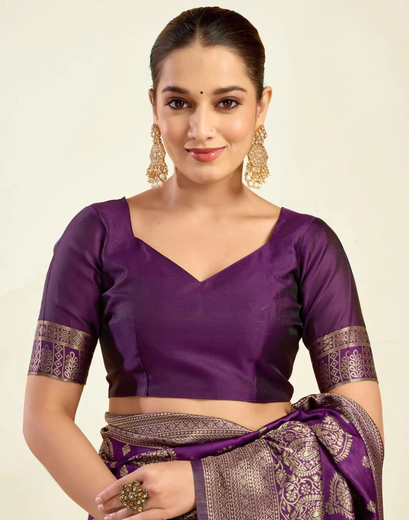 AXONIT Women's Silk Blend Banarasi Jacquard