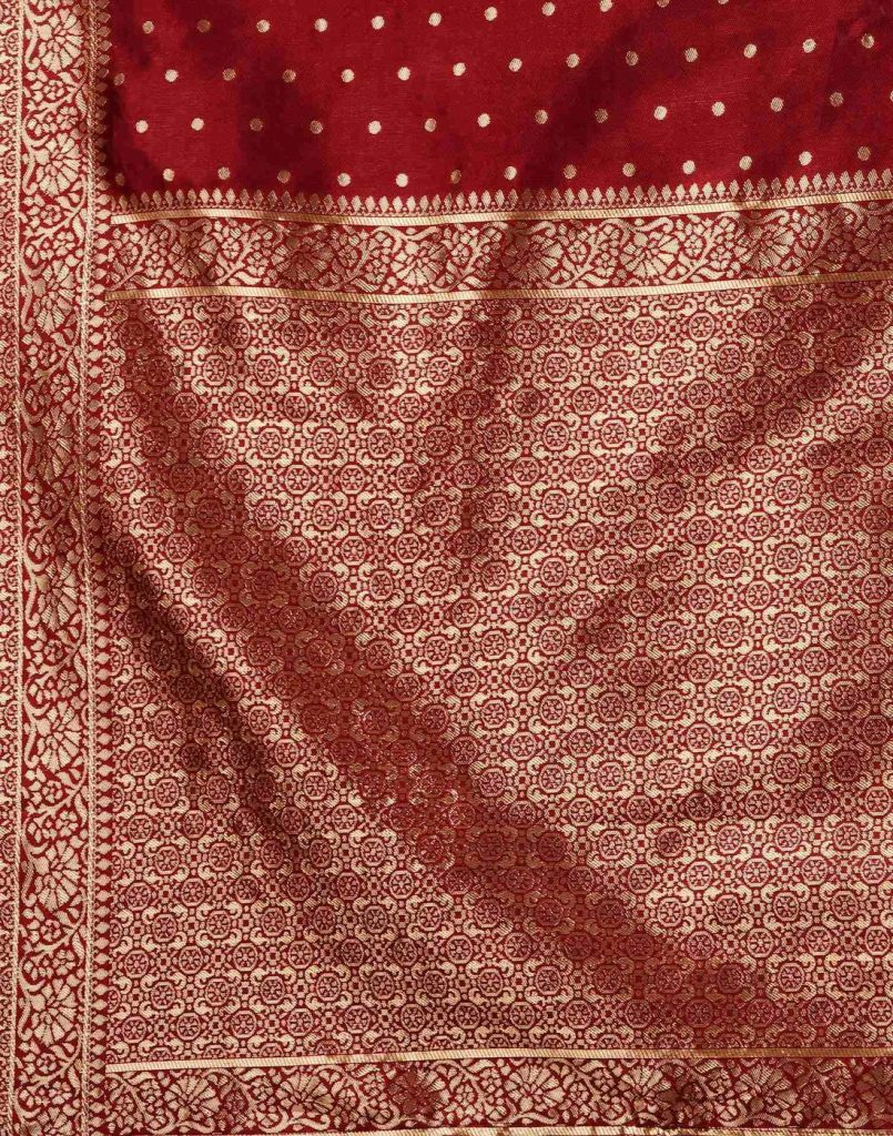 AXONIT Women's Silk Blend Banarasi Jacquard Traditional Motifs Design Saree with Unstitched Blouse Piece