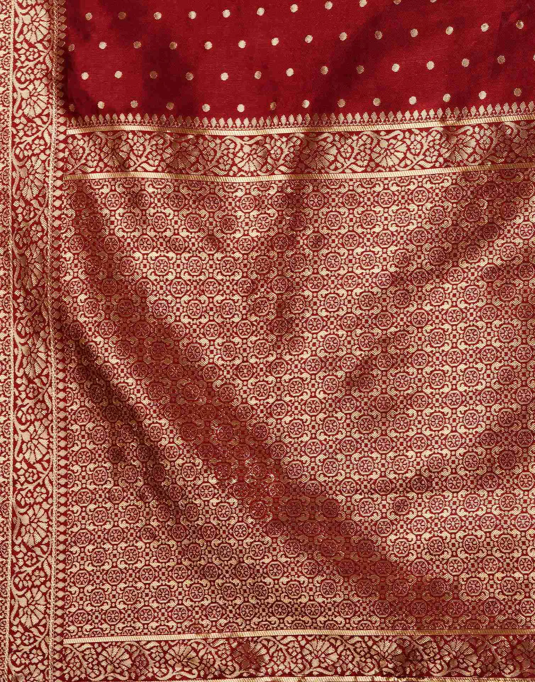 AXONIT Women's Silk Blend Banarasi Jacquard Traditional Motifs Design Saree with Unstitched Blouse Piece