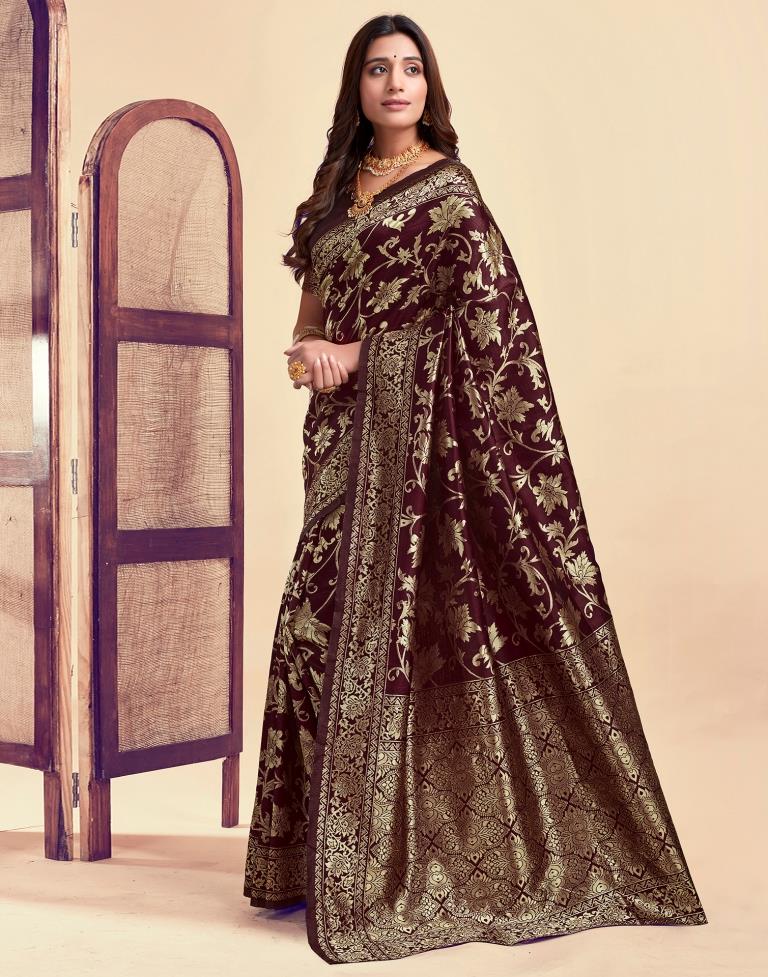 AXONIT Women's Silk Blend Banarasi Jacquard