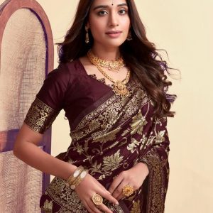 AXONIT Women's Silk Blend Banarasi Jacquard
