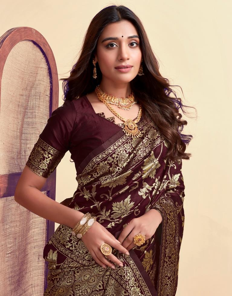 AXONIT Women's Silk Blend Banarasi Jacquard