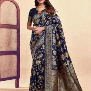 AXONIT Women's Silk Blend Banarasi Jacquard
