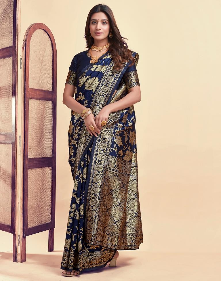 AXONIT Women's Silk Blend Banarasi Jacquard