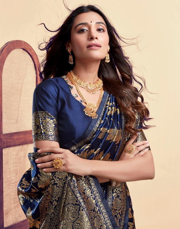 AXONIT Women's Silk Blend Banarasi Jacquard