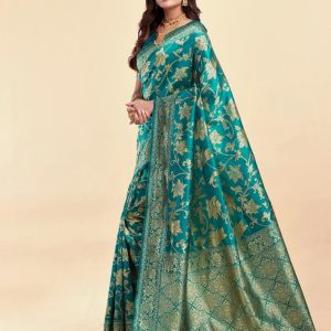 AXONIT Women's Silk Blend Banarasi Jacquard