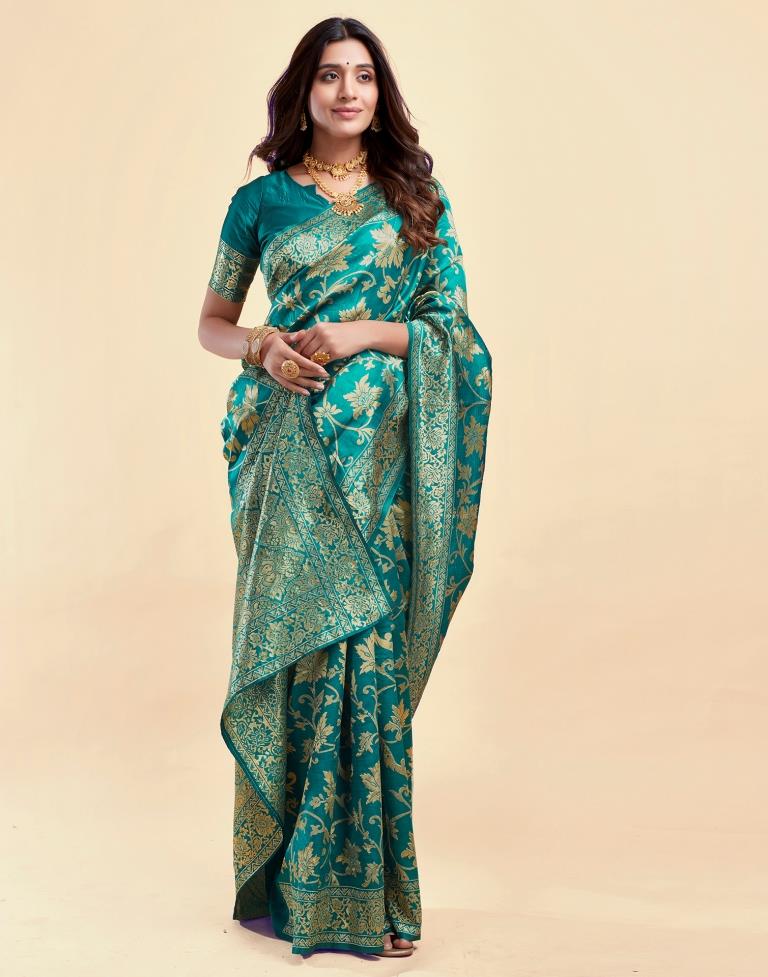 AXONIT Women's Silk Blend Banarasi Jacquard