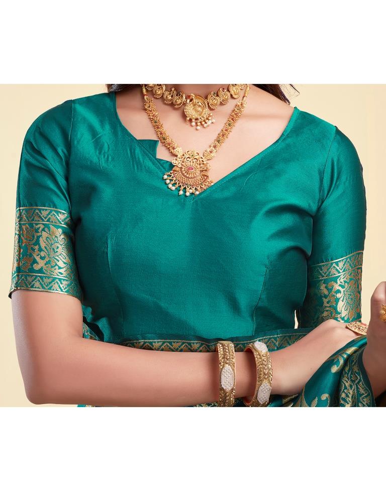 AXONIT Women's Silk Blend Banarasi Jacquard
