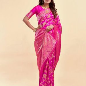 AXONIT Women's Silk Blend Banarasi Jacquard