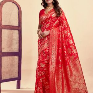AXONIT Women's Silk Blend Banarasi Jacquard
