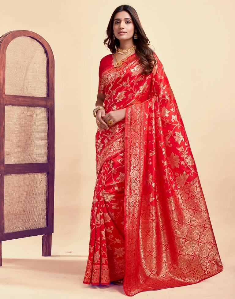 AXONIT Women's Silk Blend Banarasi Jacquard