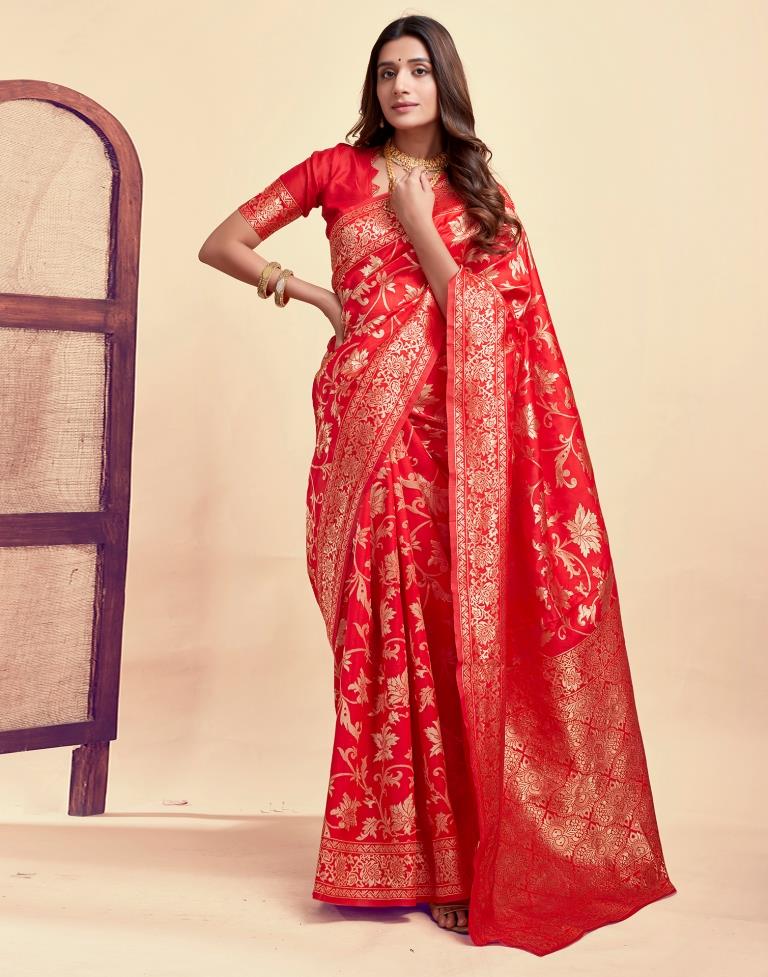 AXONIT Women's Silk Blend Banarasi Jacquard
