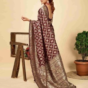 AXONIT Women's Silk Blend Banarasi Jacquard