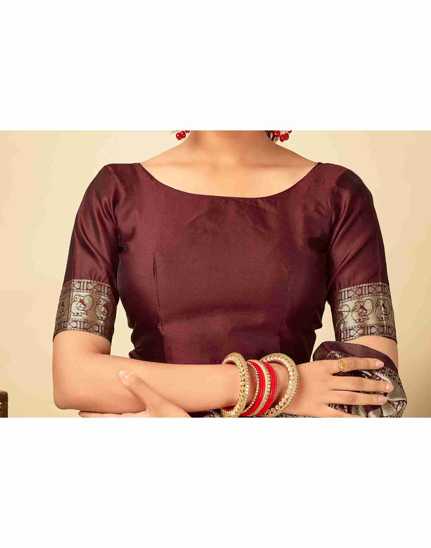AXONIT Women's Silk Blend Banarasi Jacquard