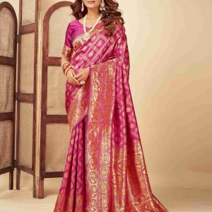 AXONIT Women's Silk Blend Banarasi Jacquard