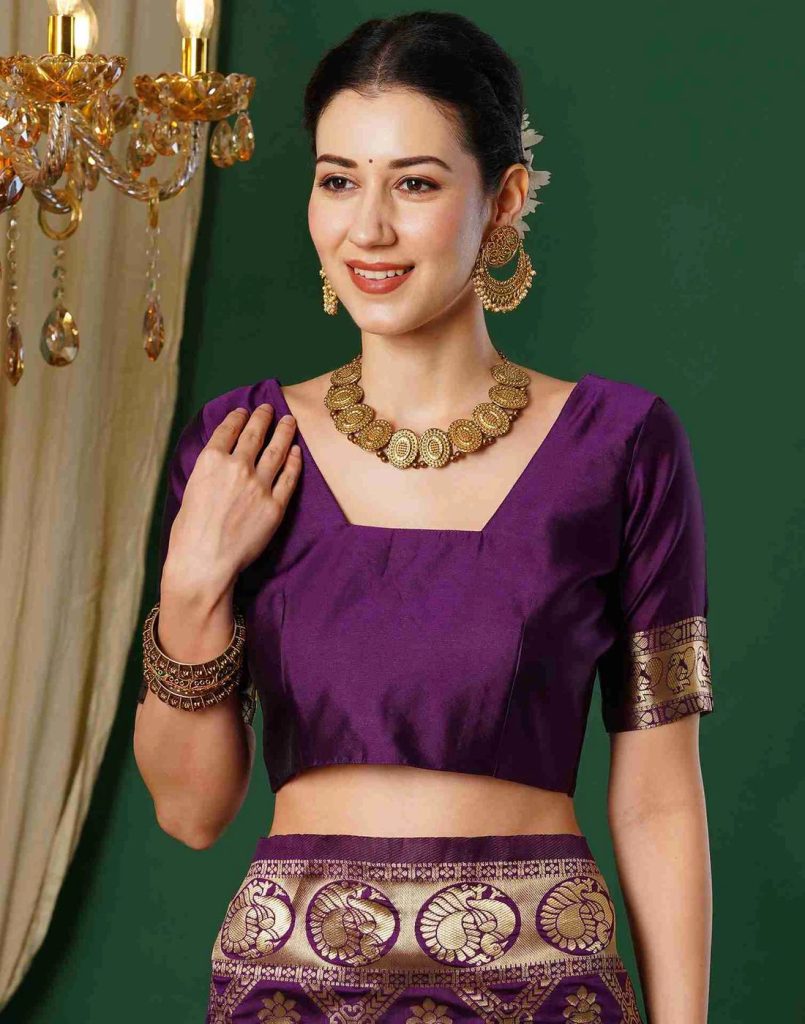 AXONIT Women's Silk Blend Banarasi Jacquard
