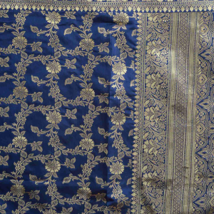 AXONIT Women's Silk Blend Banarasi Jacquard Floral