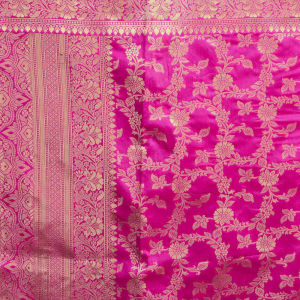 AXONIT Women's Silk Blend Banarasi Jacquard Floral