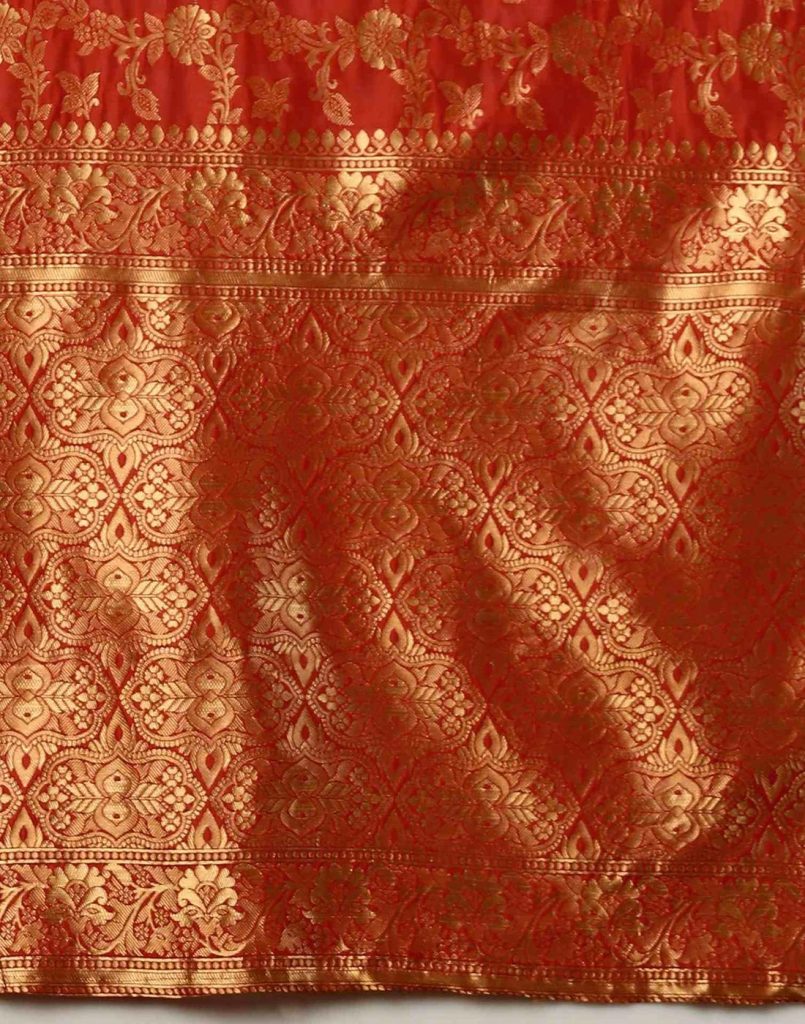 AXONIT Women's Silk Blend Banarasi Jacquard Floral