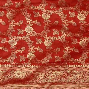 AXONIT Women's Silk Blend Banarasi Jacquard Floral
