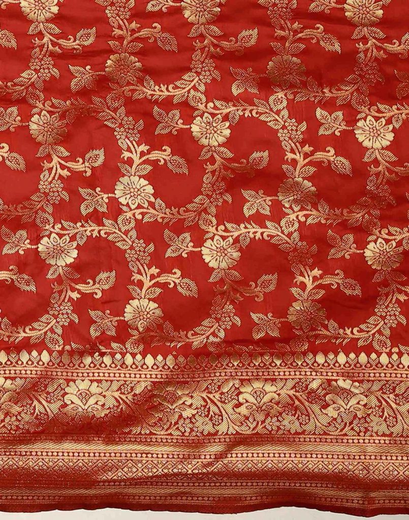 AXONIT Women's Silk Blend Banarasi Jacquard Floral