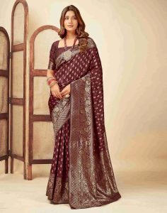 AXONIT Women's Silk Blend Banarasi Jacquard