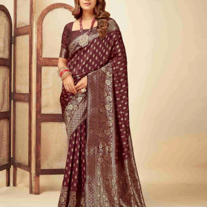 AXONIT Women's Silk Blend Banarasi Jacquard