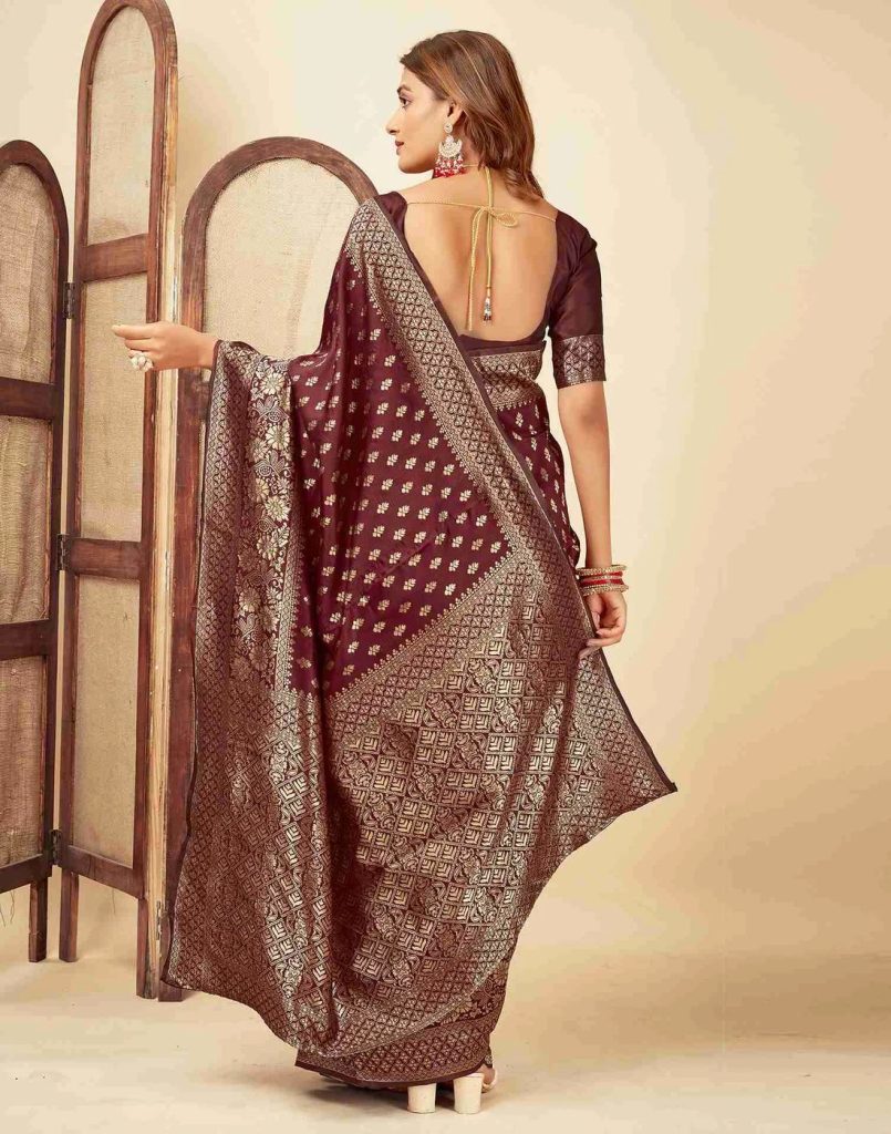 AXONIT Women's Silk Blend Banarasi Jacquard