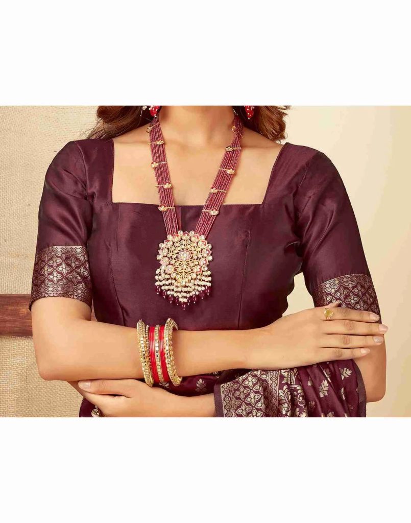 AXONIT Women's Silk Blend Banarasi Jacquard