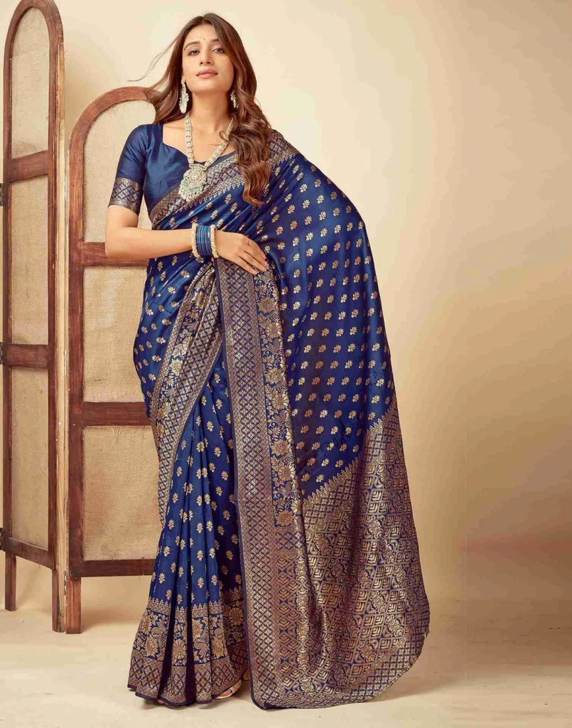 AXONIT Women's Silk Blend Banarasi Jacquard