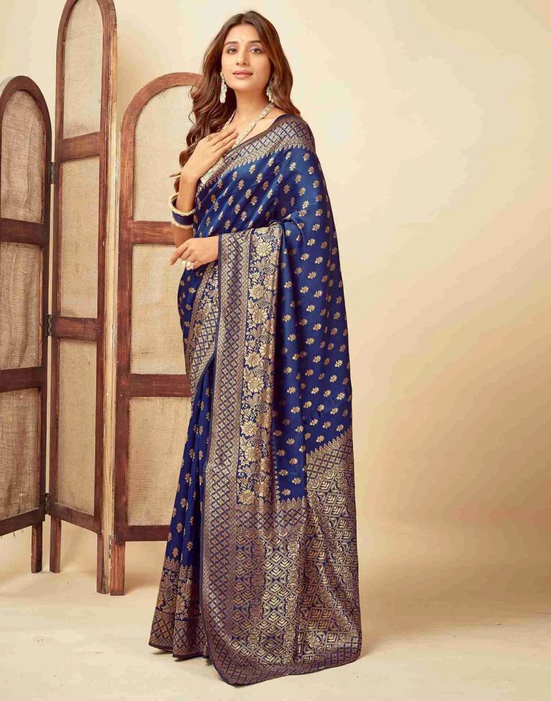 AXONIT Women's Silk Blend Banarasi Jacquard
