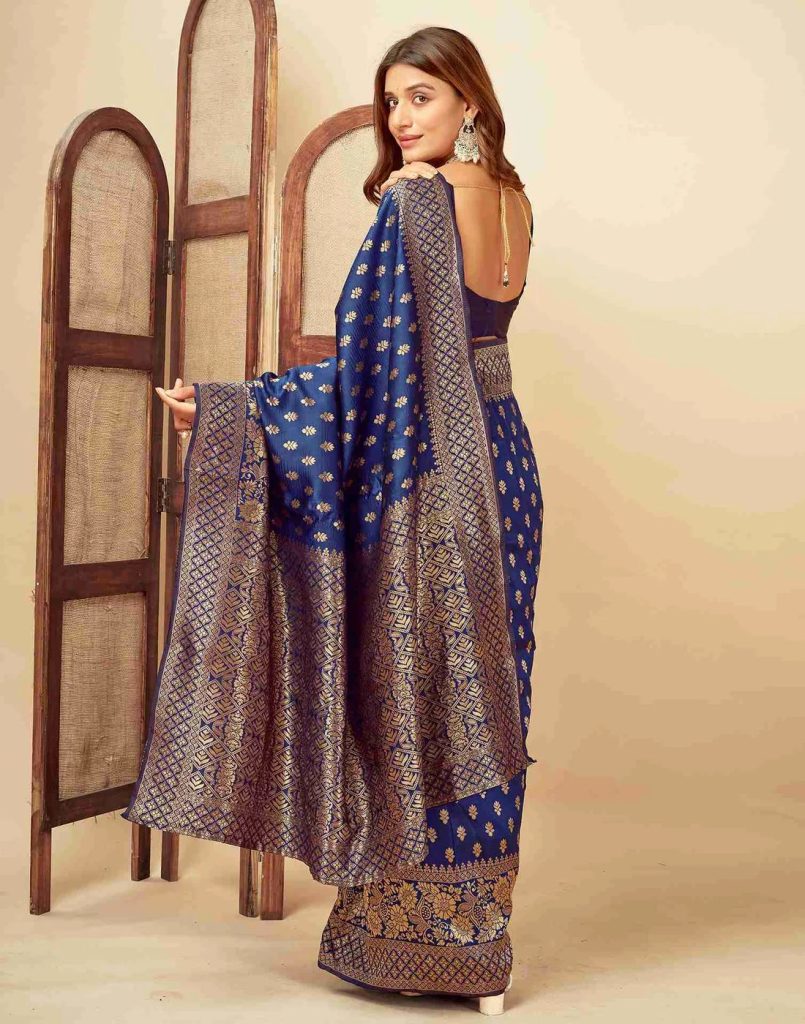 AXONIT Women's Silk Blend Banarasi Jacquard