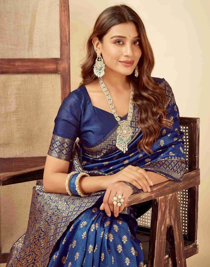 AXONIT Women's Silk Blend Banarasi Jacquard