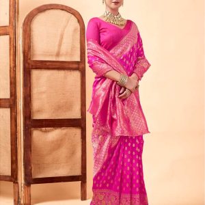 AXONIT Women's Silk Blend Banarasi Jacquard