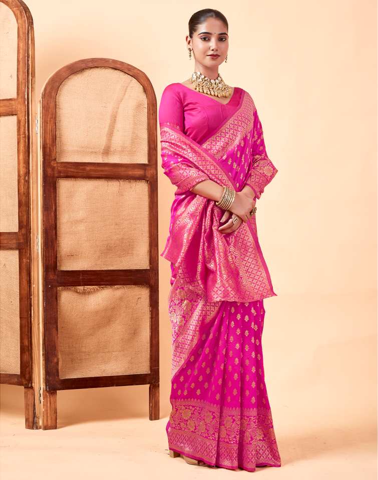 AXONIT Women's Silk Blend Banarasi Jacquard