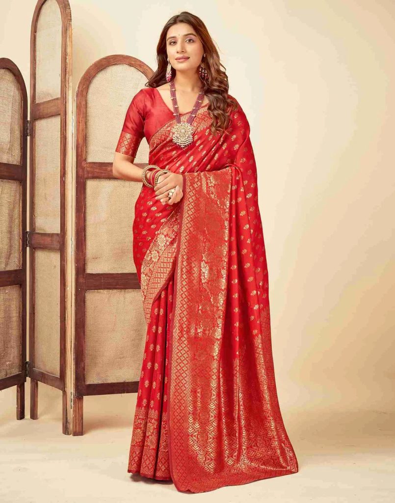 AXONIT Women's Silk Blend Banarasi Jacquard