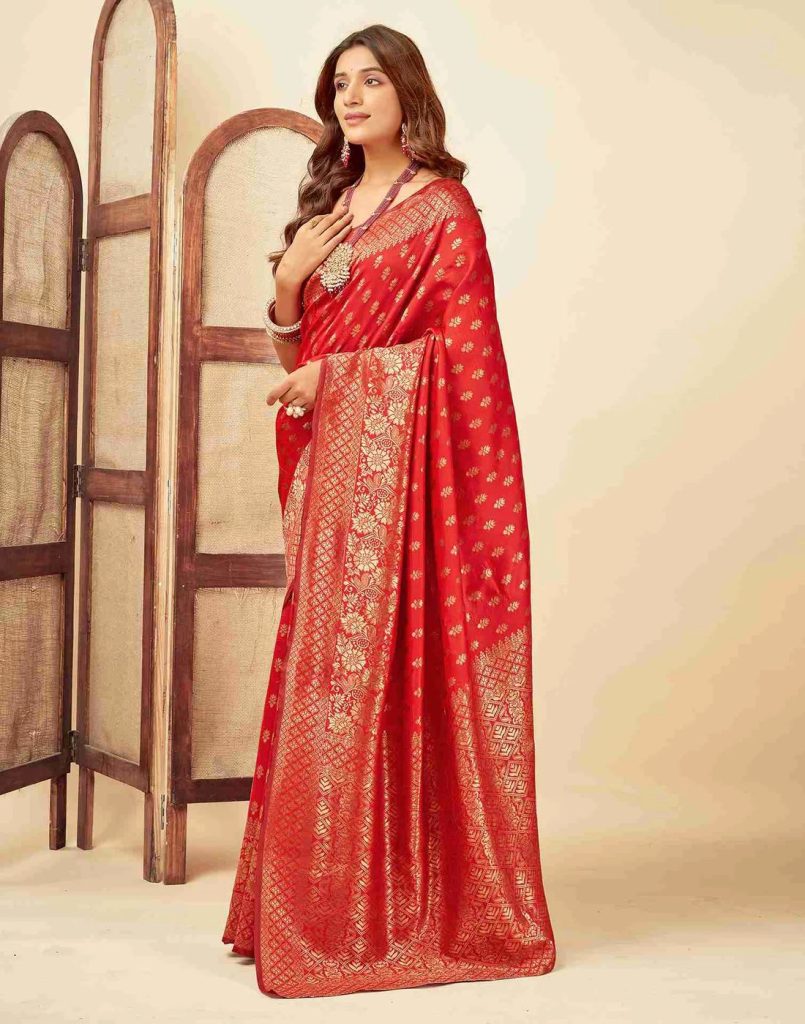 AXONIT Women's Silk Blend Banarasi Jacquard