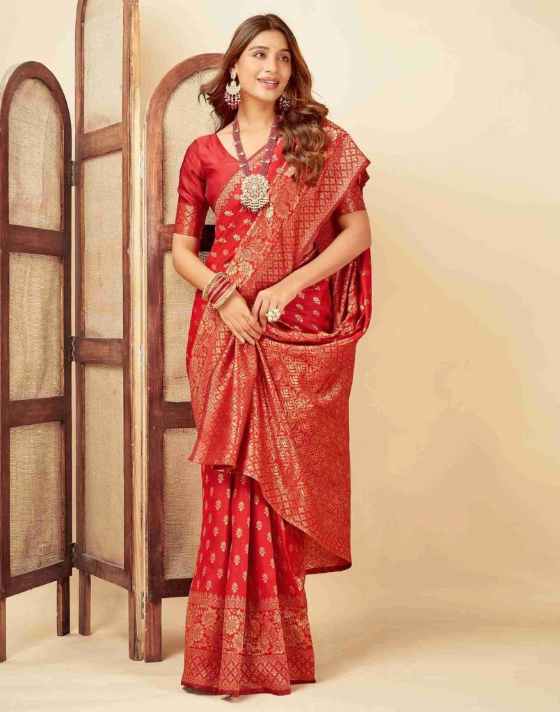 AXONIT Women's Silk Blend Banarasi Jacquard