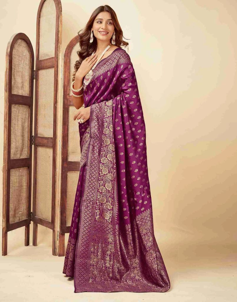 AXONIT Women's Silk Blend Banarasi Jacquard