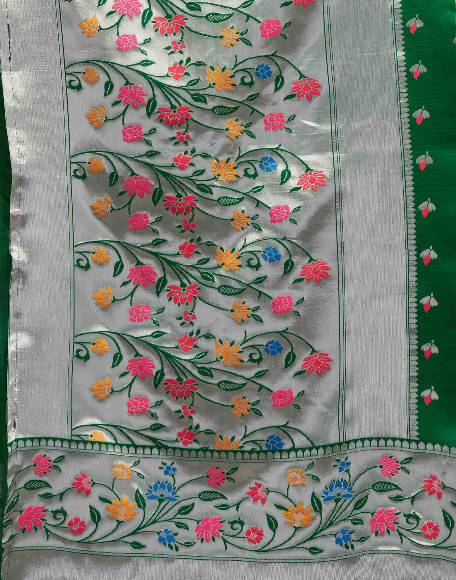 AXONIT Women's Silk Blend Banarasi Jacquard Multicolor Floral