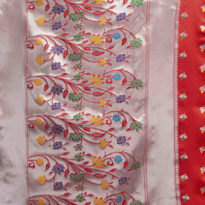 AXONIT Women's Silk Blend Banarasi Jacquard Multicolor Floral