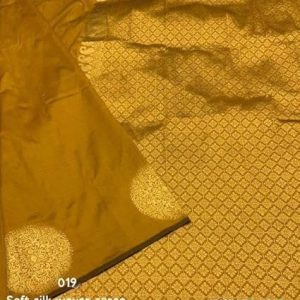 AXONIT Women's Silk Saree with Polka Butti Weaving & Golden Zari Pallu with Unstitched Blouse Piece