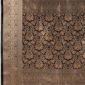 AXONIT Women's Premium Jacquard Silk Saree with Antique Gold Zari Border & Pallu weave & Unstitched Blouse Piece