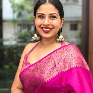 AXONIT Women's Premium Jacquard Silk Saree with Floral Brocade Border & Pallu Design with Unstitched Blouse Piece