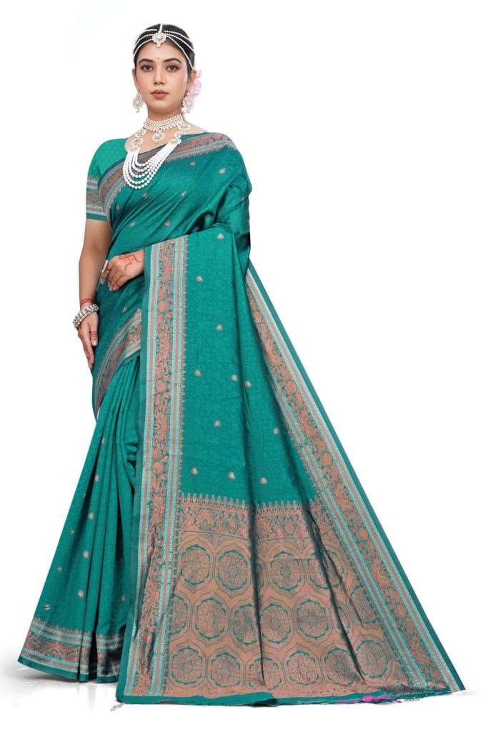 AXONIT Women's Premium Jacquard Silk Saree with