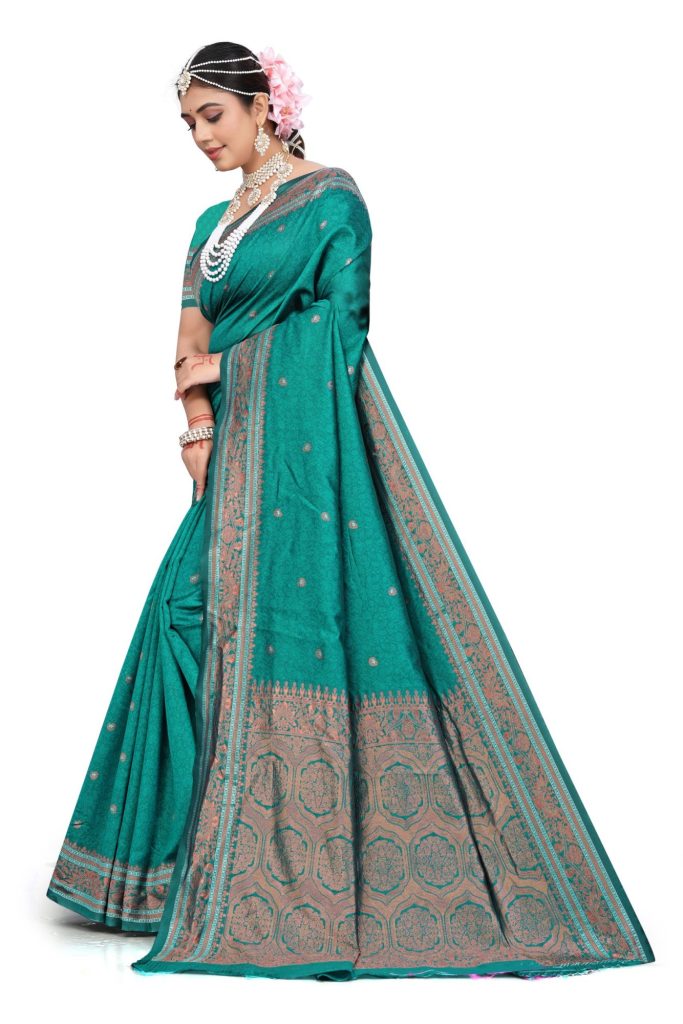 AXONIT Women's Premium Jacquard Silk Saree with