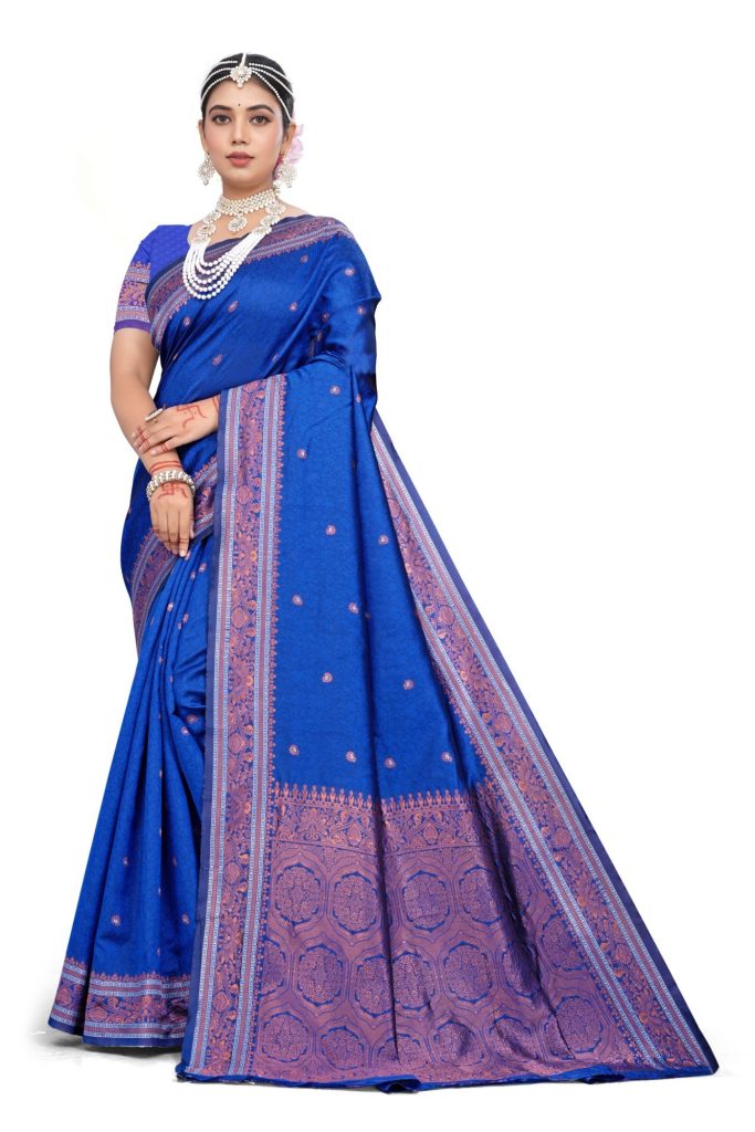 AXONIT Women's Premium Jacquard Silk Saree with