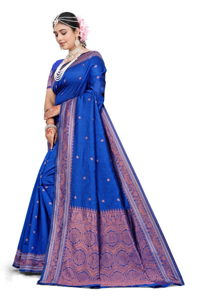 AXONIT Women's Premium Jacquard Silk Saree with