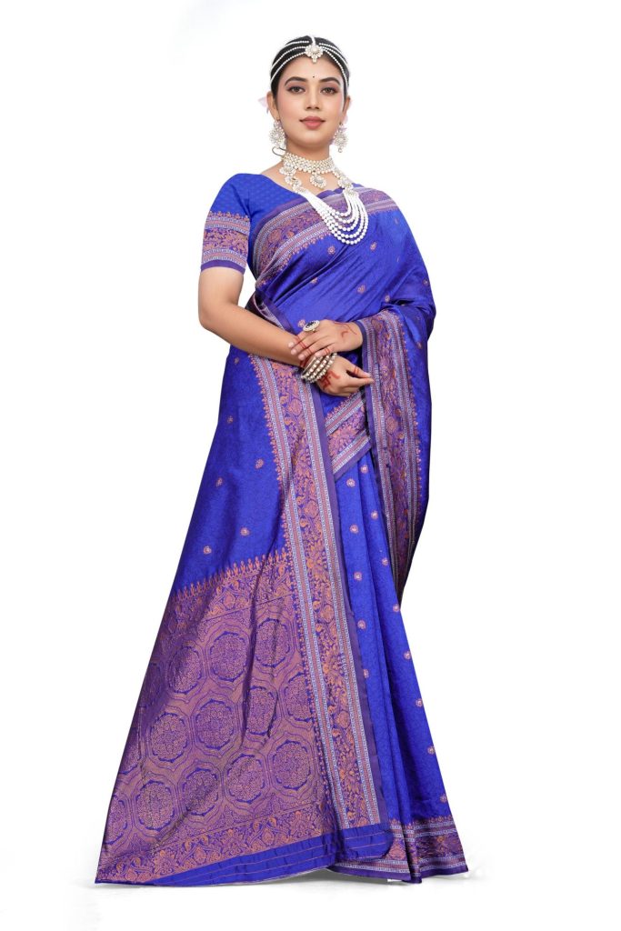 AXONIT Women's Premium Jacquard Silk Saree with